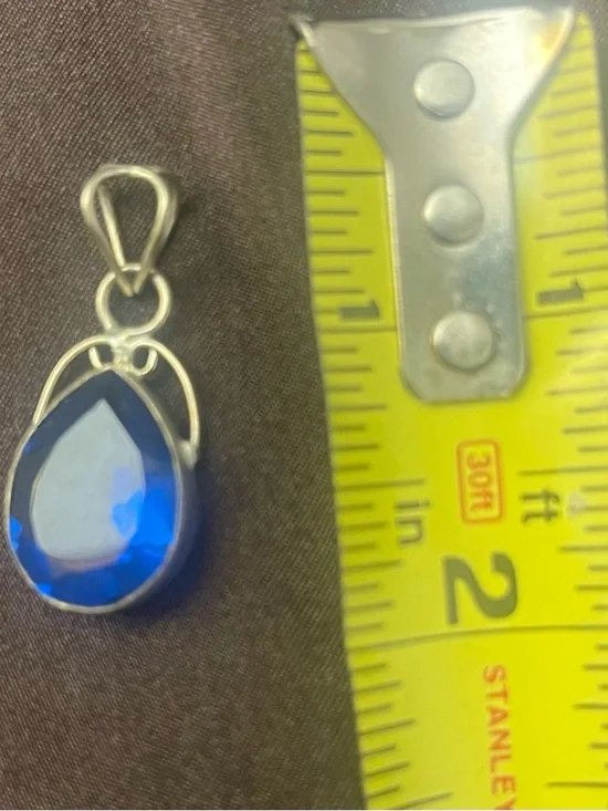 Stanley Deep Blue Teardrop Pendant Necklace - Picture 2 of 4